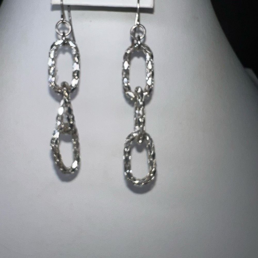 Silver Tone Chain Link Earrings